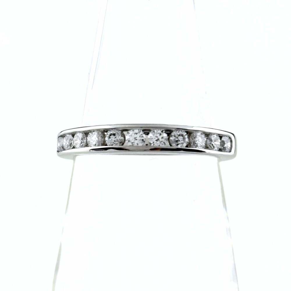 Tiffany & Co. Half Eternity Ring, Platinum Ring with Small Diamonds, 1 Pt950,...